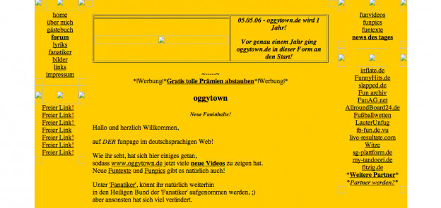 Meine erste Webseite - oggytown.de