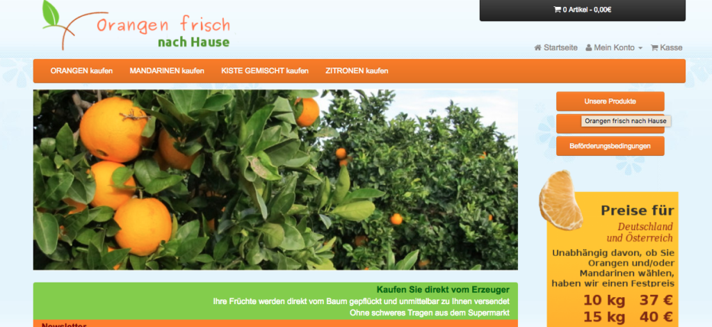 Orangen online bestellen frisch und lecker aus Valencia