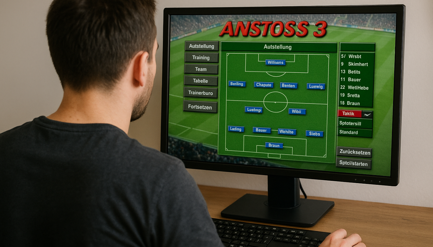 Anstoss 3 war und ist ein beliebter Fußball-Manager. Bild: Sora/KI