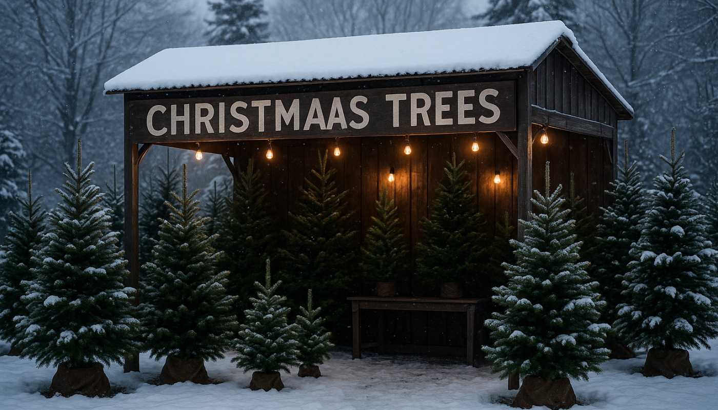 Weihnachtsbäume werden teurer. Bild: Sora, KI