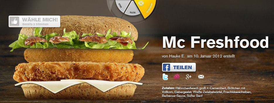 McFreshfood: Mein Burger braucht eure Stimmen! – McDonald’s sucht neue Burger