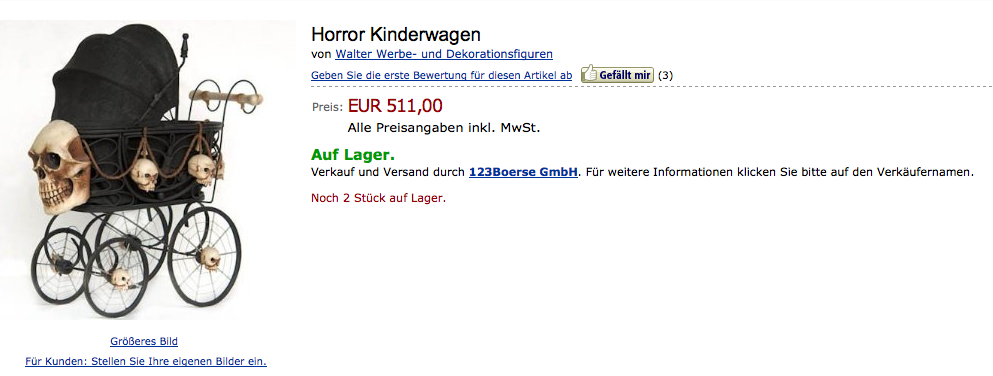 Fundstück: Horror Kinderwagen bei Amazon