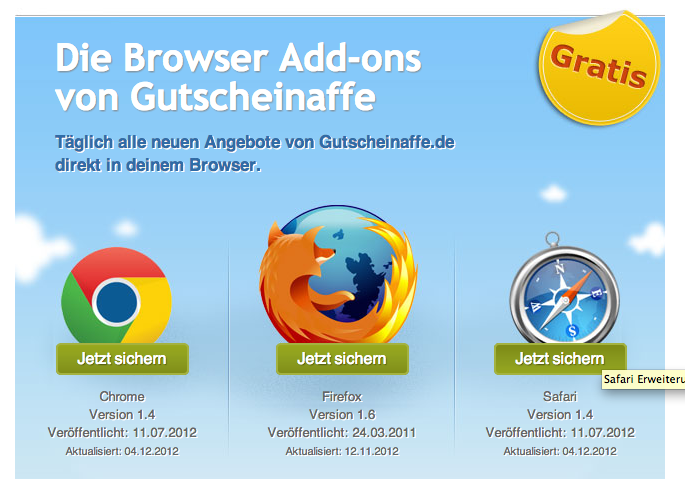 Browser-Erweiterung: Mit Chrome, Safari und Firefox viele Gutscheine finden