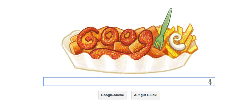 Google feiert die Currywurst mit Google Doodle