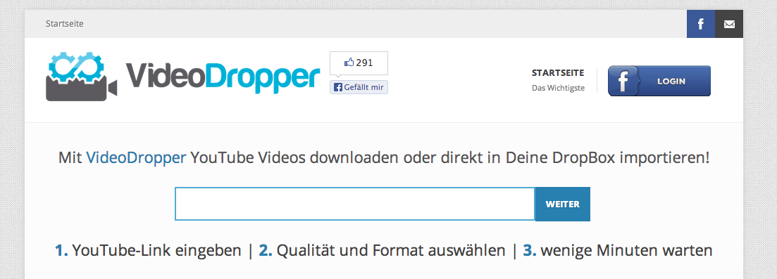 YouTube-Videos mit VideoDropper in die Dropbox schieben