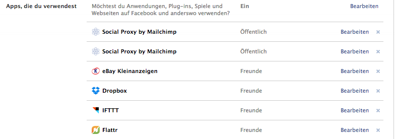 Facebook: Anwendungen und App-Zugriffe prüfen
