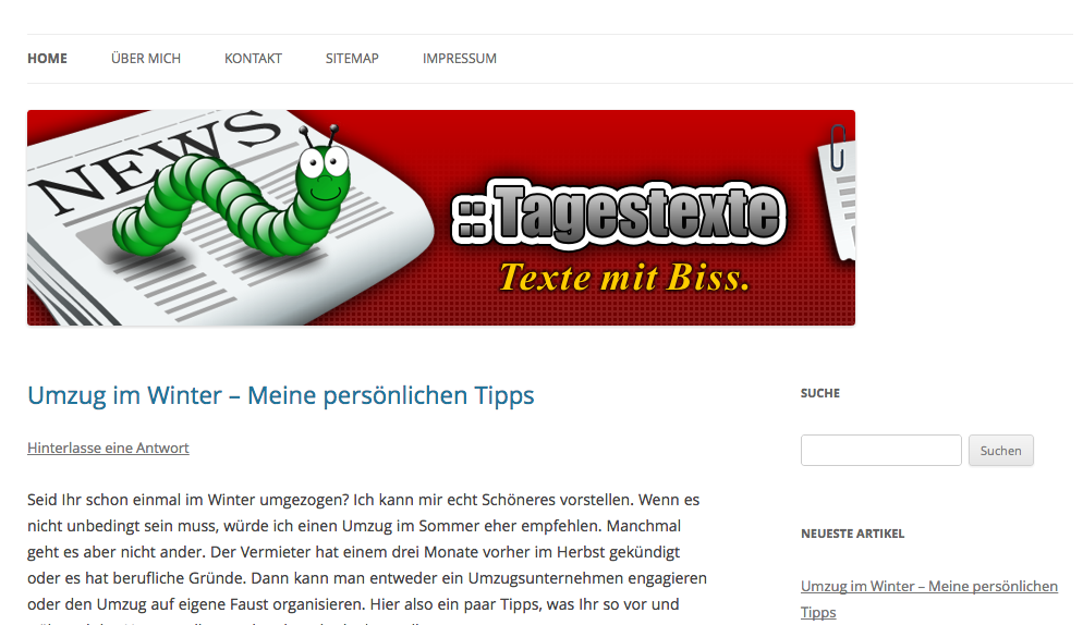 Neues Design für TAGESTEXTE.DE