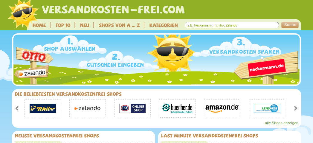 Keine Versandkosten dank Versandkosten-frei.com